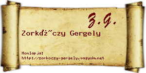 Zorkóczy Gergely névjegykártya